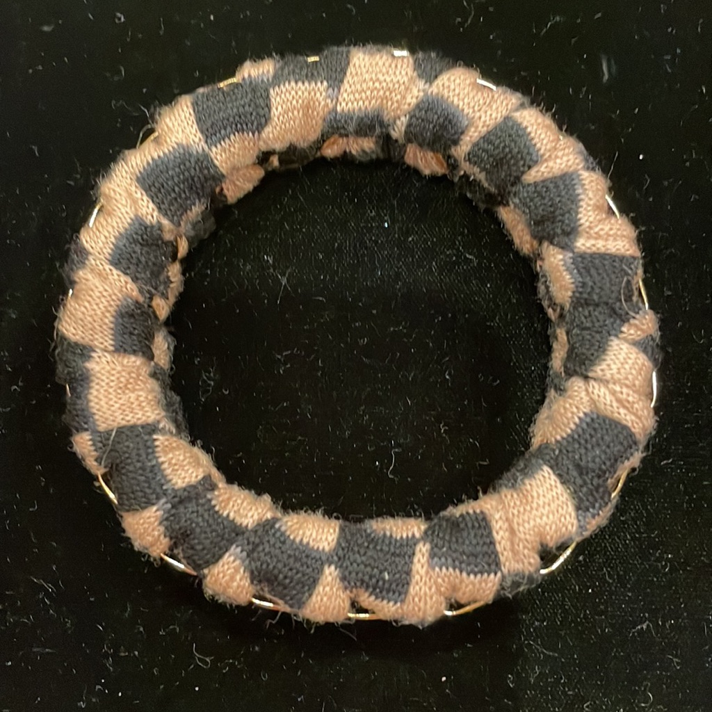 Missoni Bangle Black Tan Woven Fabric With Gold Color PiecesNever Worn 109$